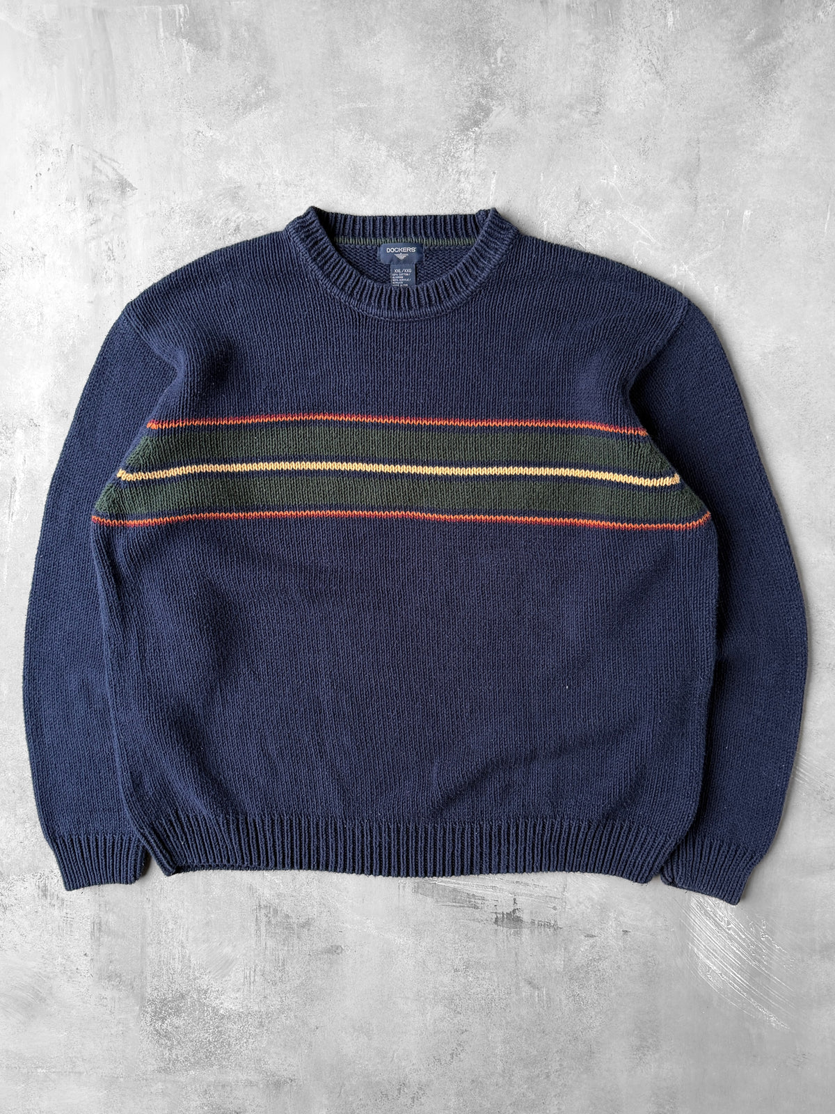 Navy with Stripe Sweater Y2K - XXL