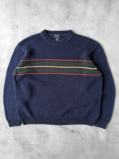 Navy with Stripe Sweater Y2K - XXL