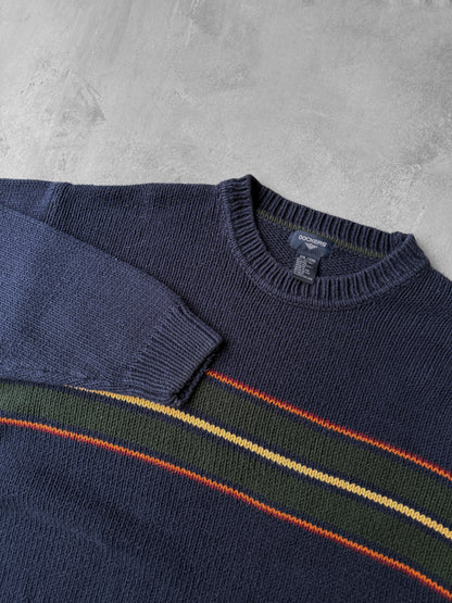 Navy with Stripe Sweater Y2K - XXL