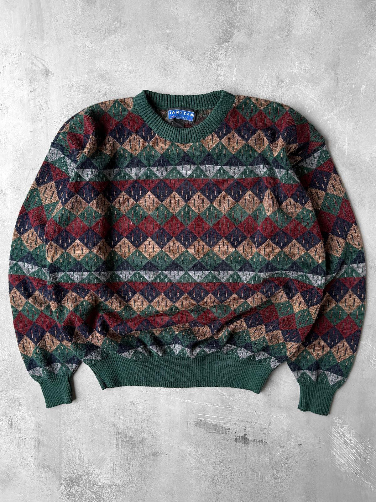 Check Patterned Sweater Y2K - Large