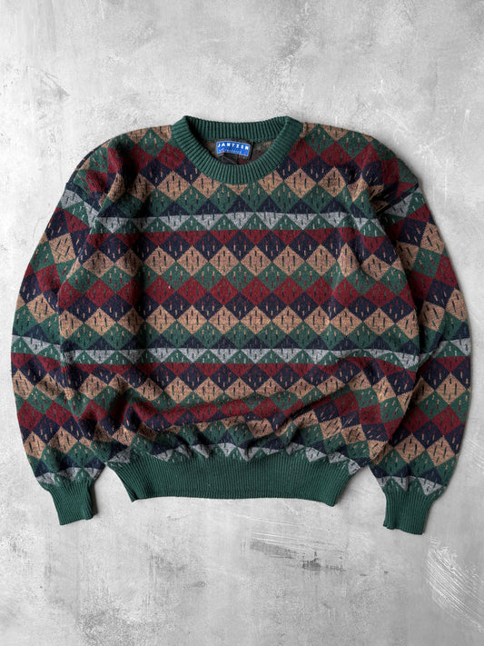 Check Patterned Sweater Y2K - Large
