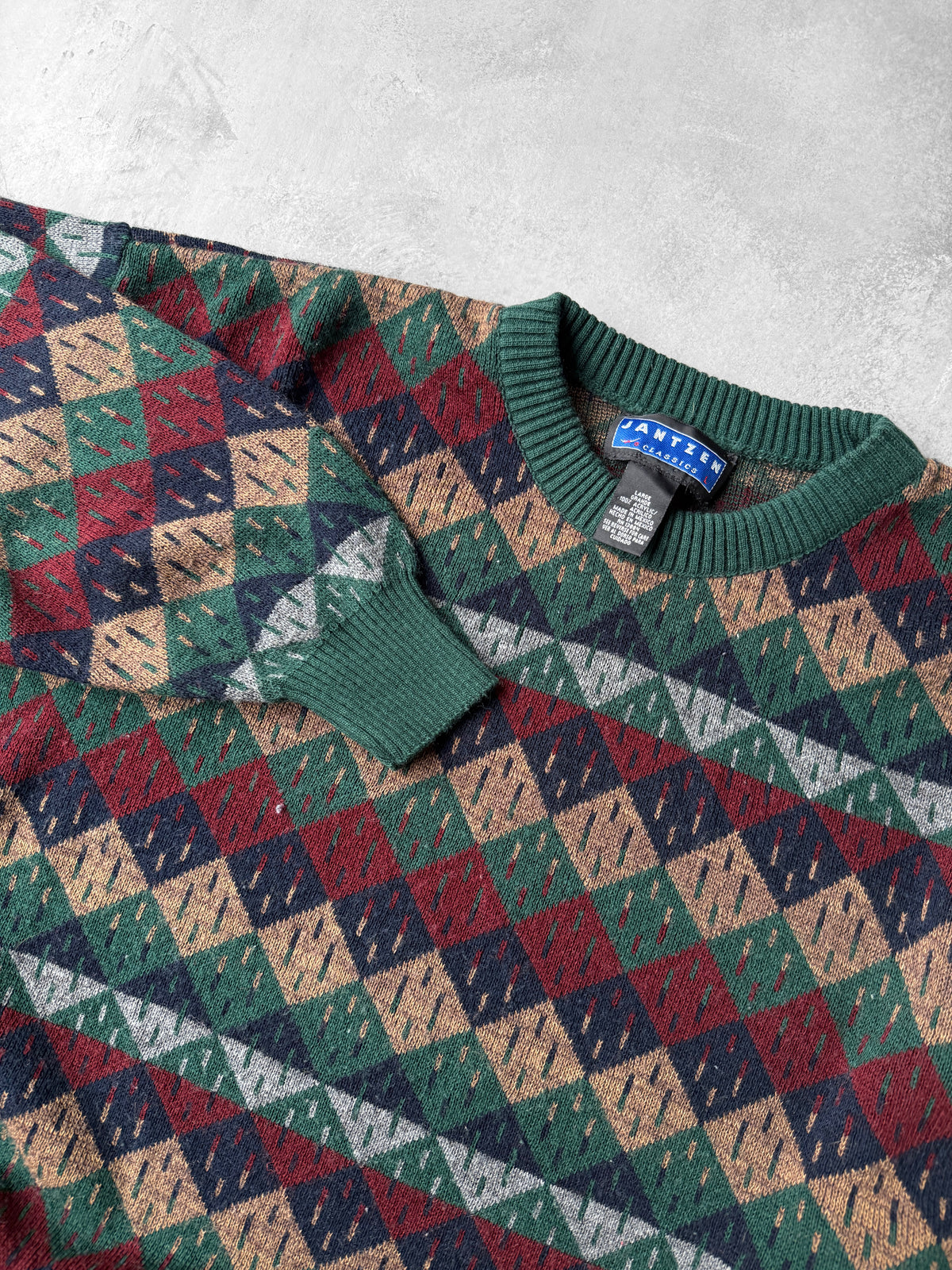 Check Patterned Sweater Y2K - Large