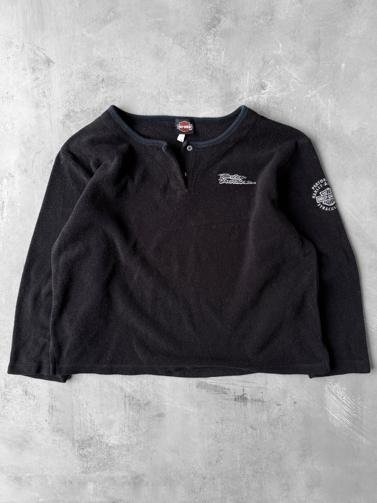 Harley-Davidson Pullover Fleece Henley 90's - XL
