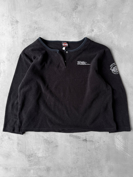 Harley-Davidson Pullover Fleece Henley 90's - XL