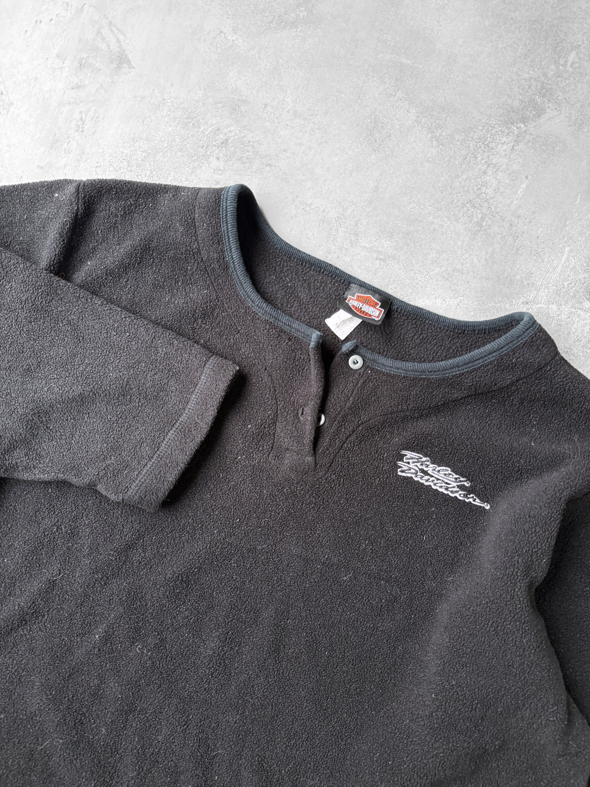 Harley-Davidson Pullover Fleece Henley 90's - XL