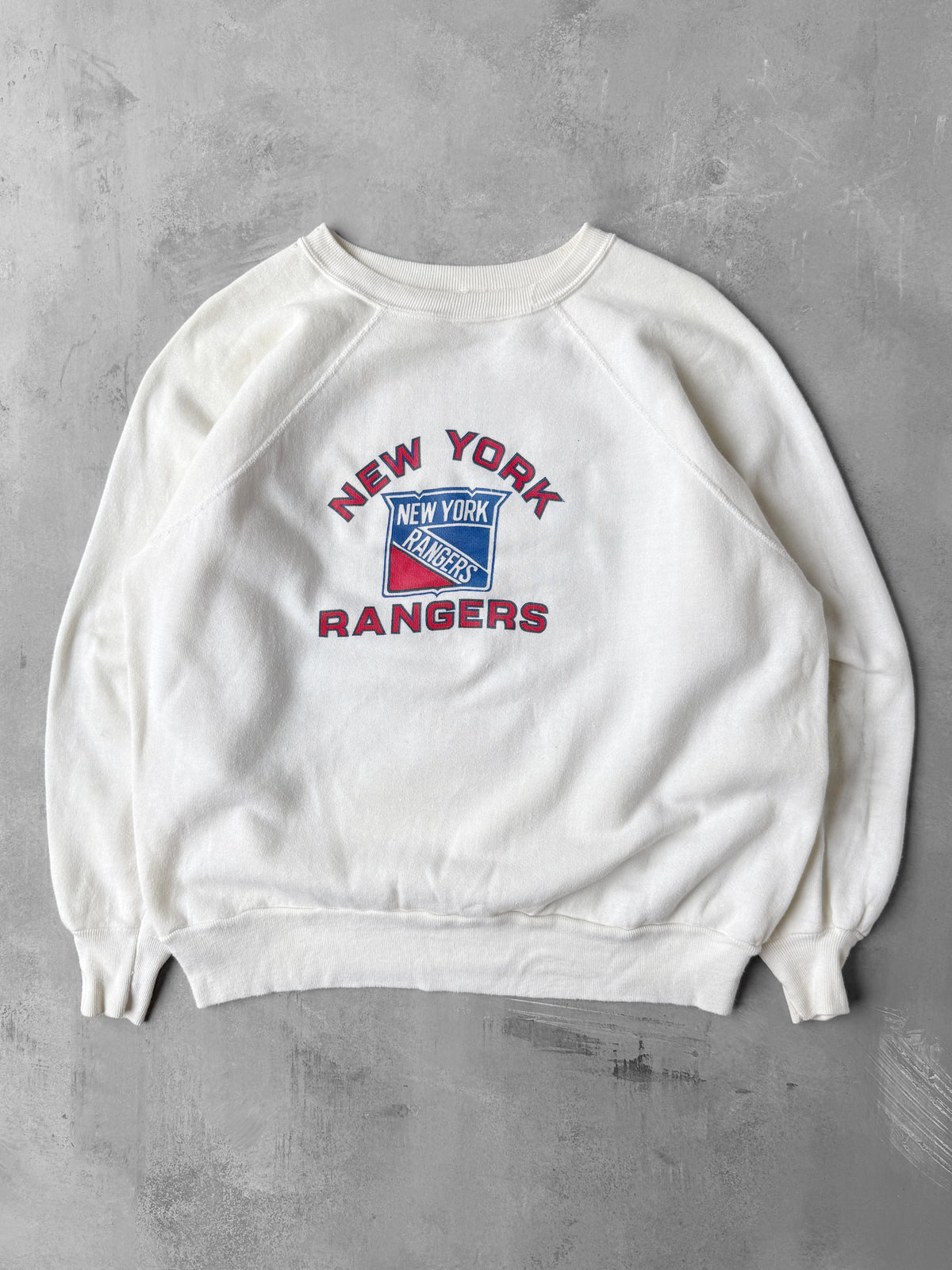 New York Rangers Raglan Sweatshirt 80's - Large