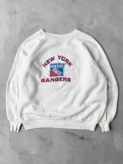 New York Rangers Raglan Sweatshirt 80's - Large