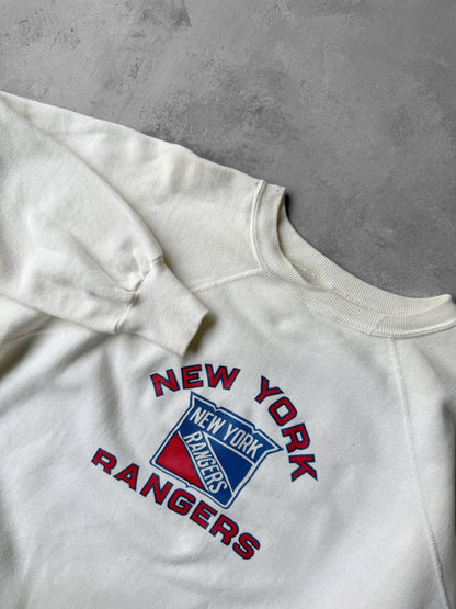 New York Rangers Raglan Sweatshirt 80's - Large