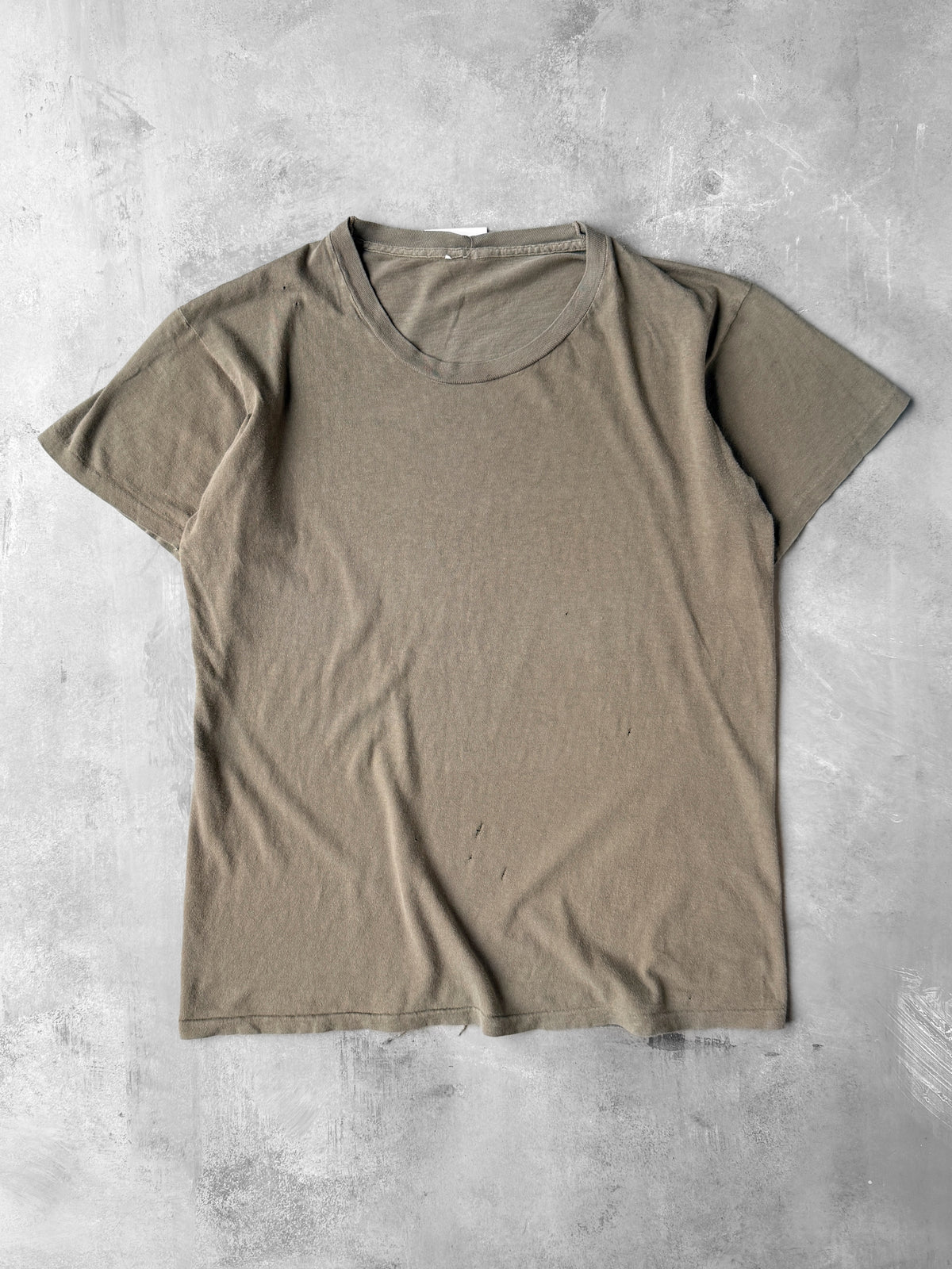 Army Green Blank T-Shirt 80's - Medium / Large