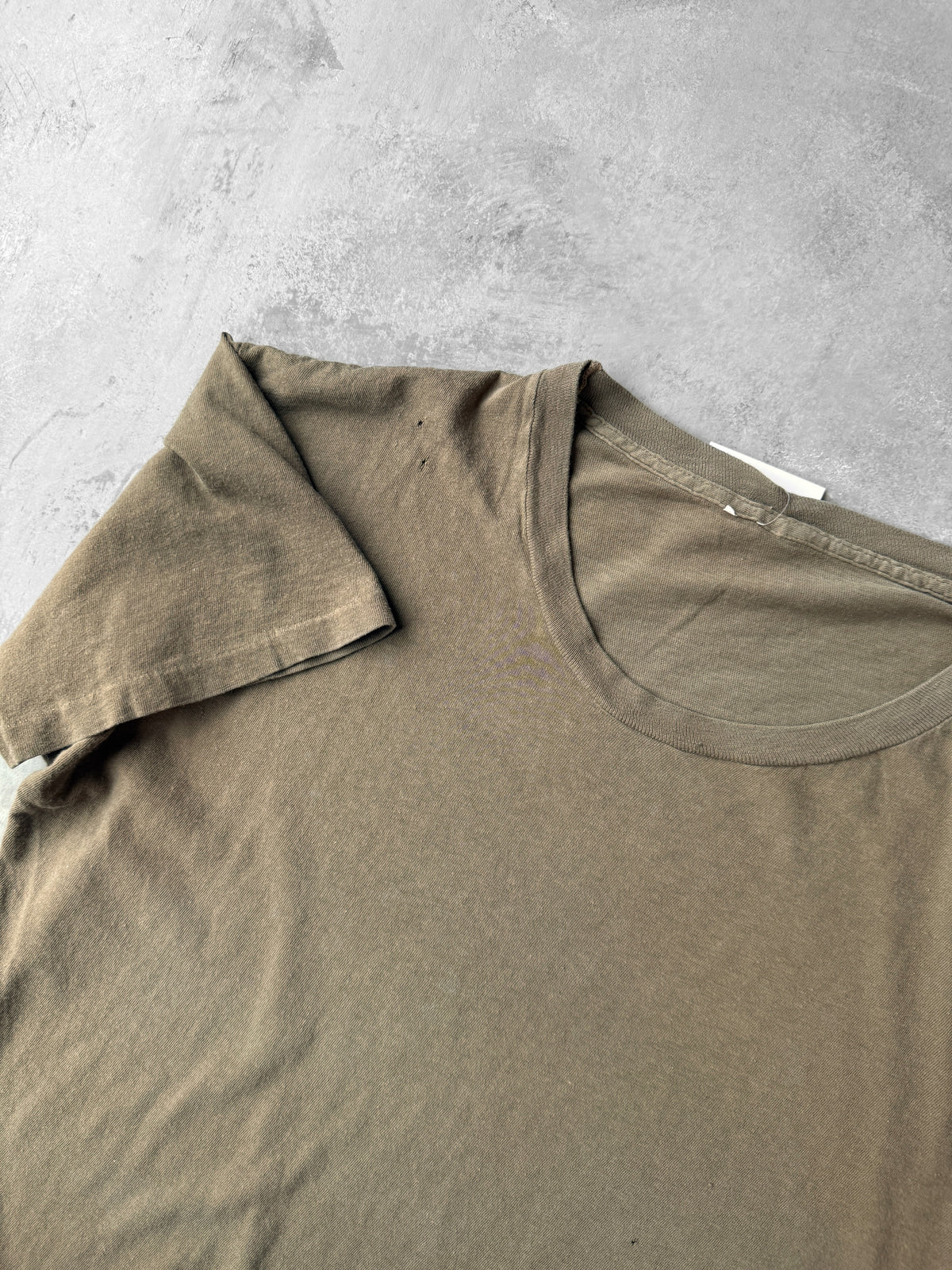 Army Green Blank T-Shirt 80's - Medium / Large