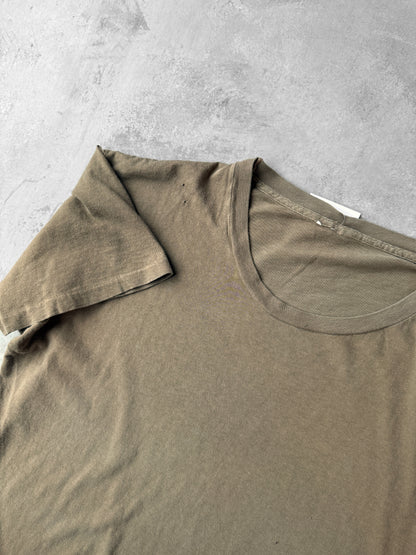 Army Green Blank T-Shirt 80's - Medium / Large
