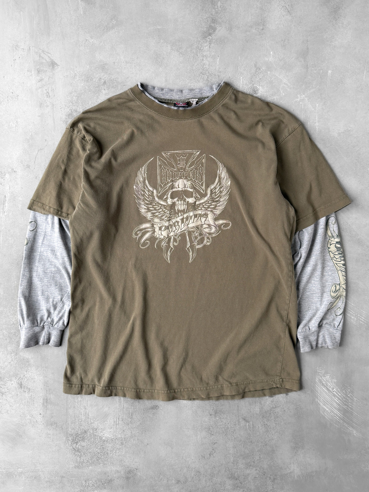 West Coast Choppers Layered T-Shirt Y2K - Large