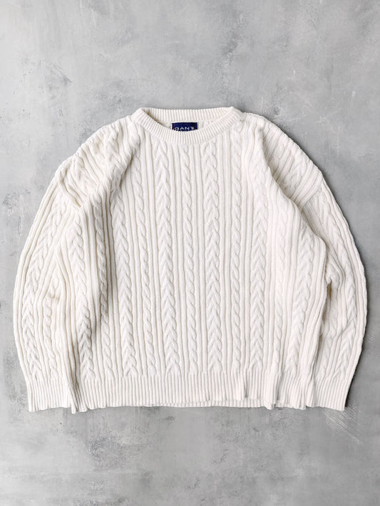 Ivory Cable Knit Sweater 90's - XL