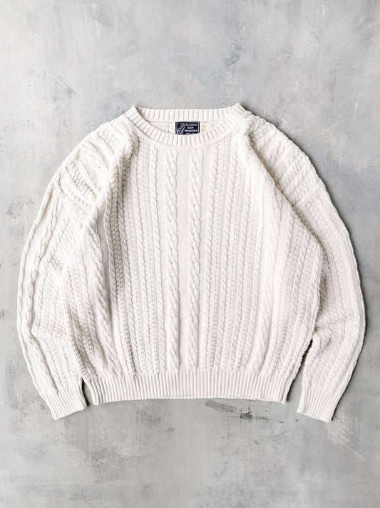 Ivory Cable Knit Sweater 90's - Large