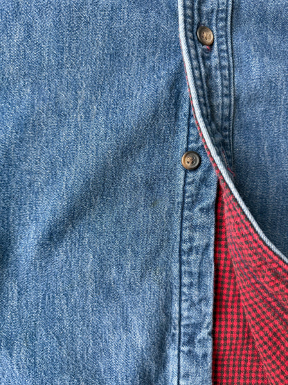 Flannel-Lined Denim Shirt 90's - Large Tall