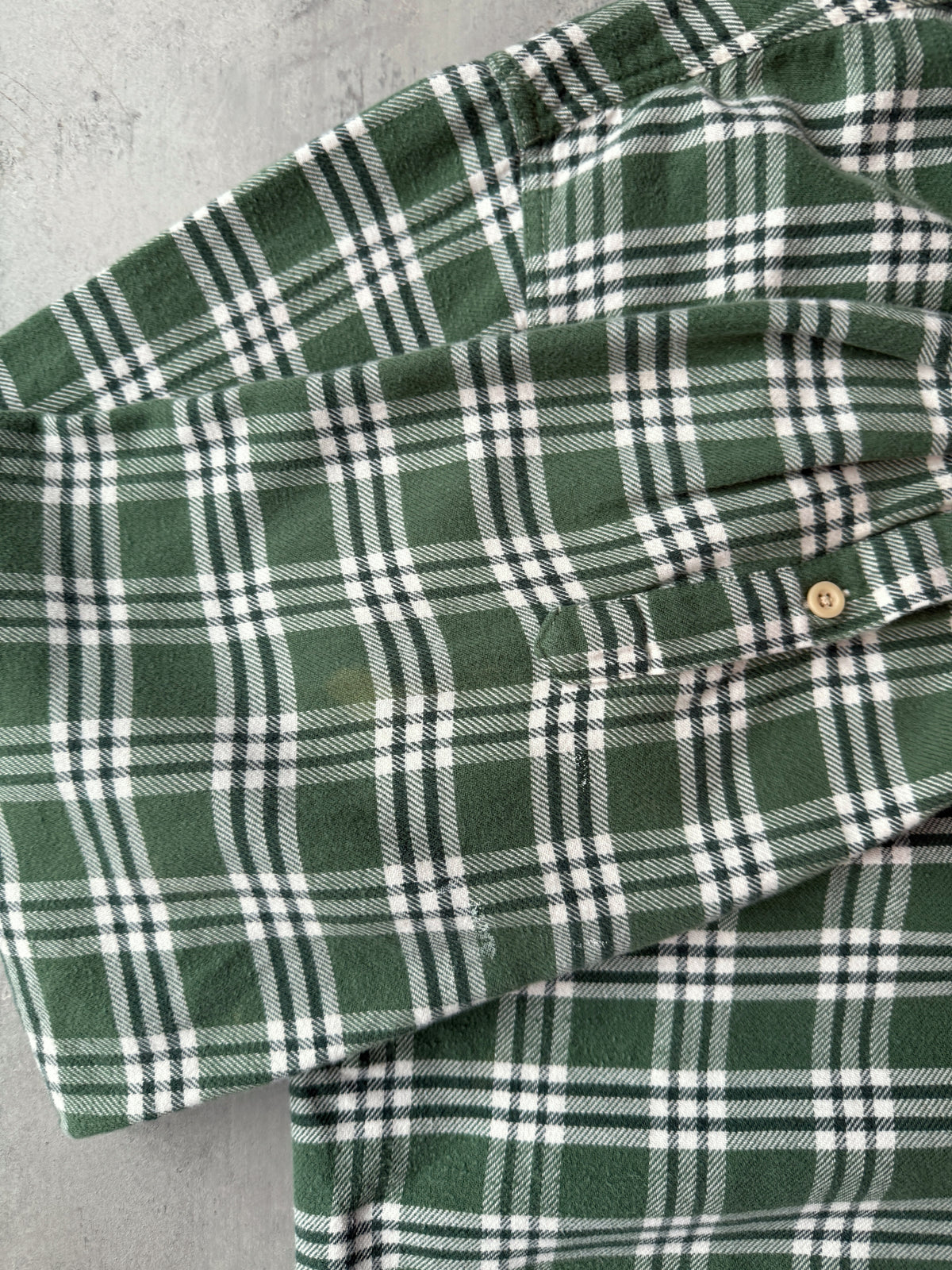 J. Crew Green Flannel Shirt Y2K - Large Tall