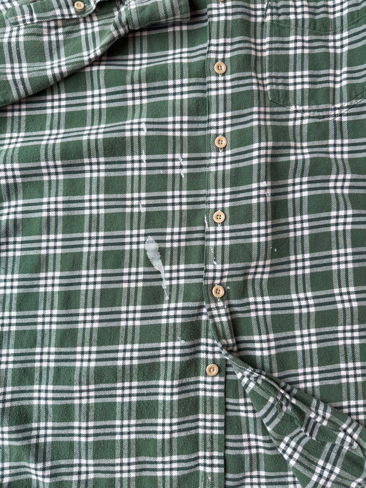 J. Crew Green Flannel Shirt Y2K - Large Tall