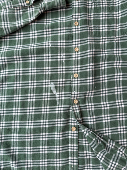 J. Crew Green Flannel Shirt Y2K - Large Tall