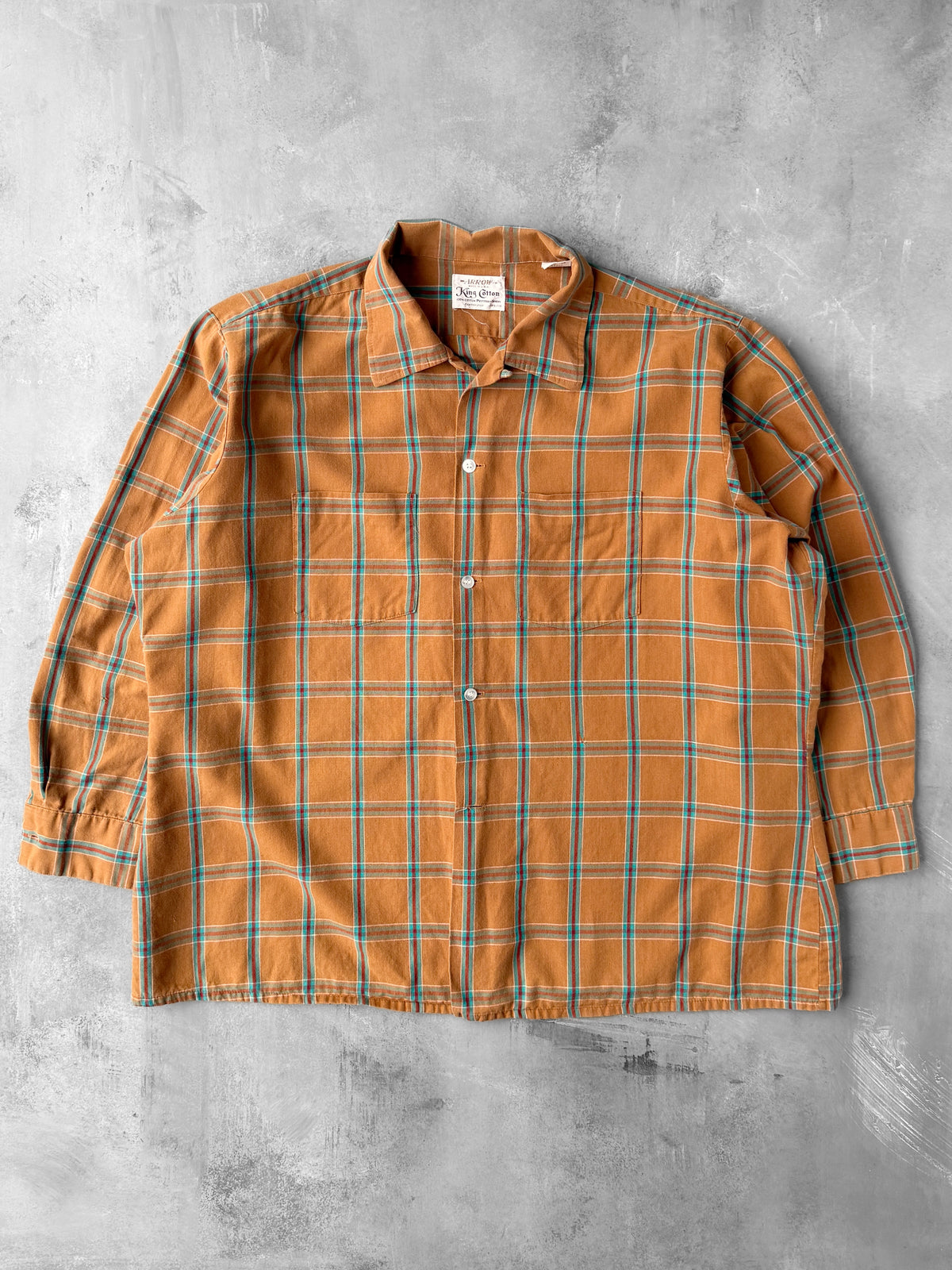 King Cotton Plaid Shirt 60's - Large / XL