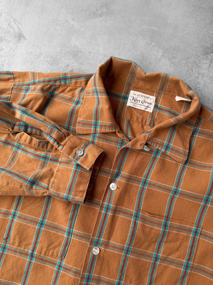 King Cotton Plaid Shirt 60's - Large / XL