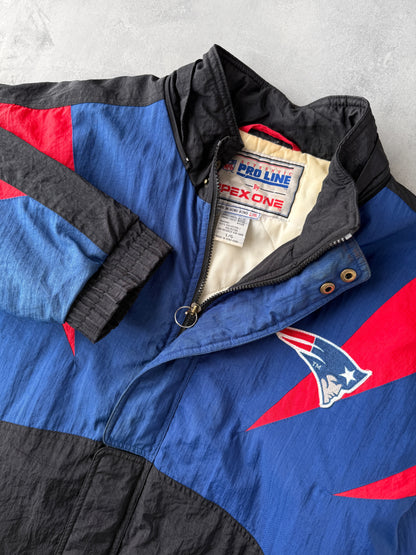 New England Patriots Puffer Coat 90's - Large