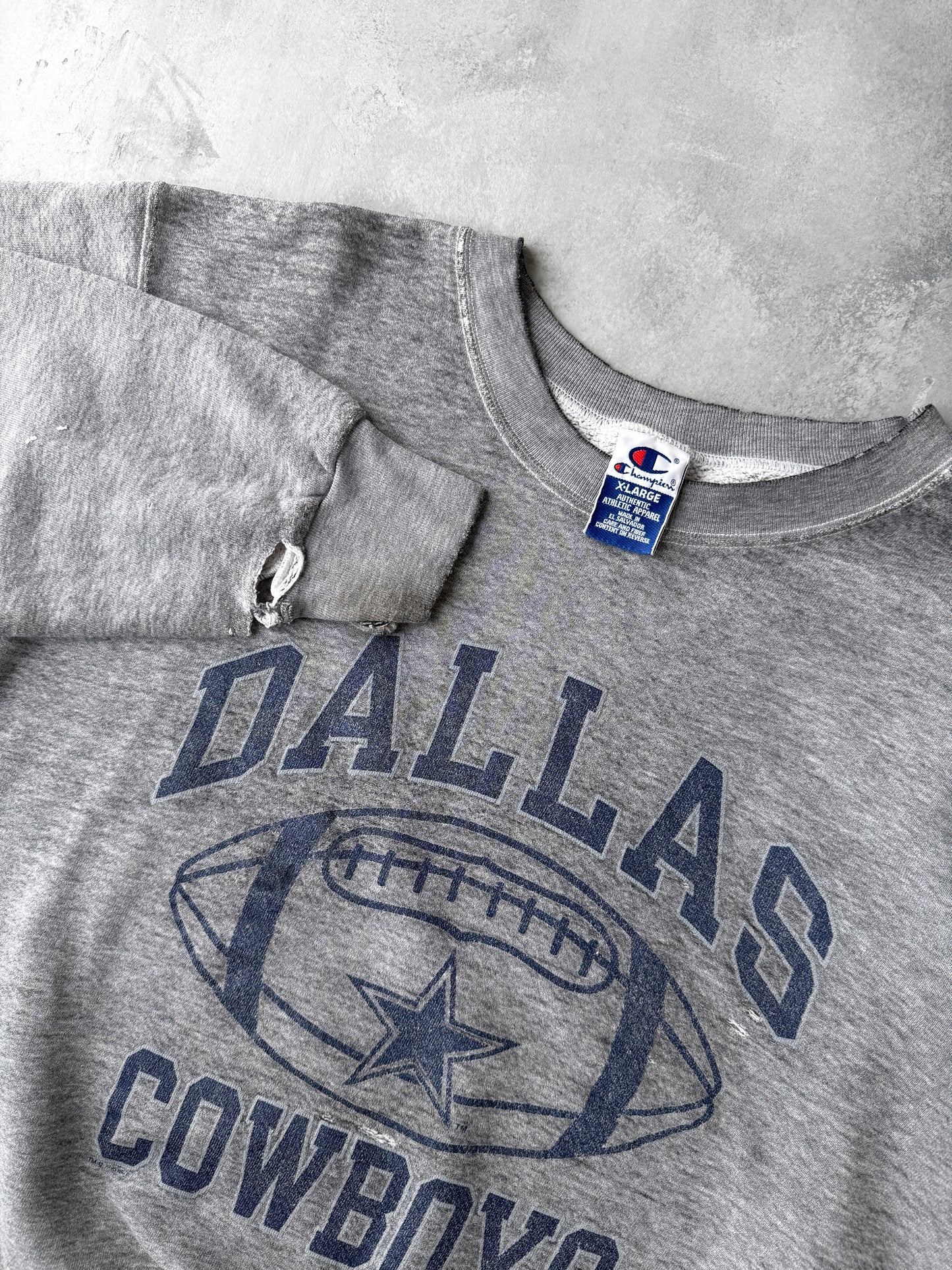 Distressed Dallas Cowboys Sweatshirt 90's - XL
