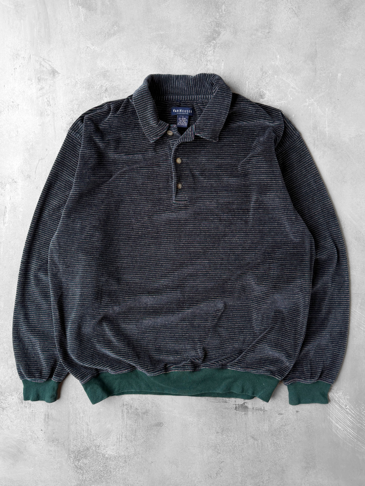 Velour Collared Pullover 90's - Large