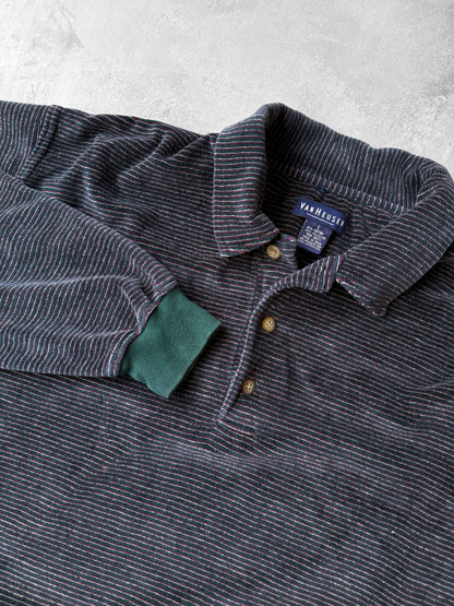 Velour Collared Pullover 90's - Large