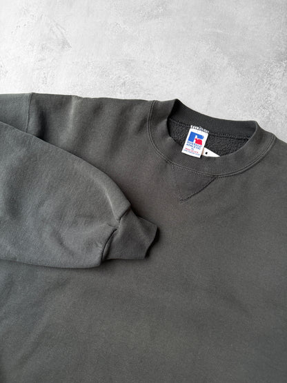 Russell Athletic Blank Black Sweatshirt 90's - XL
