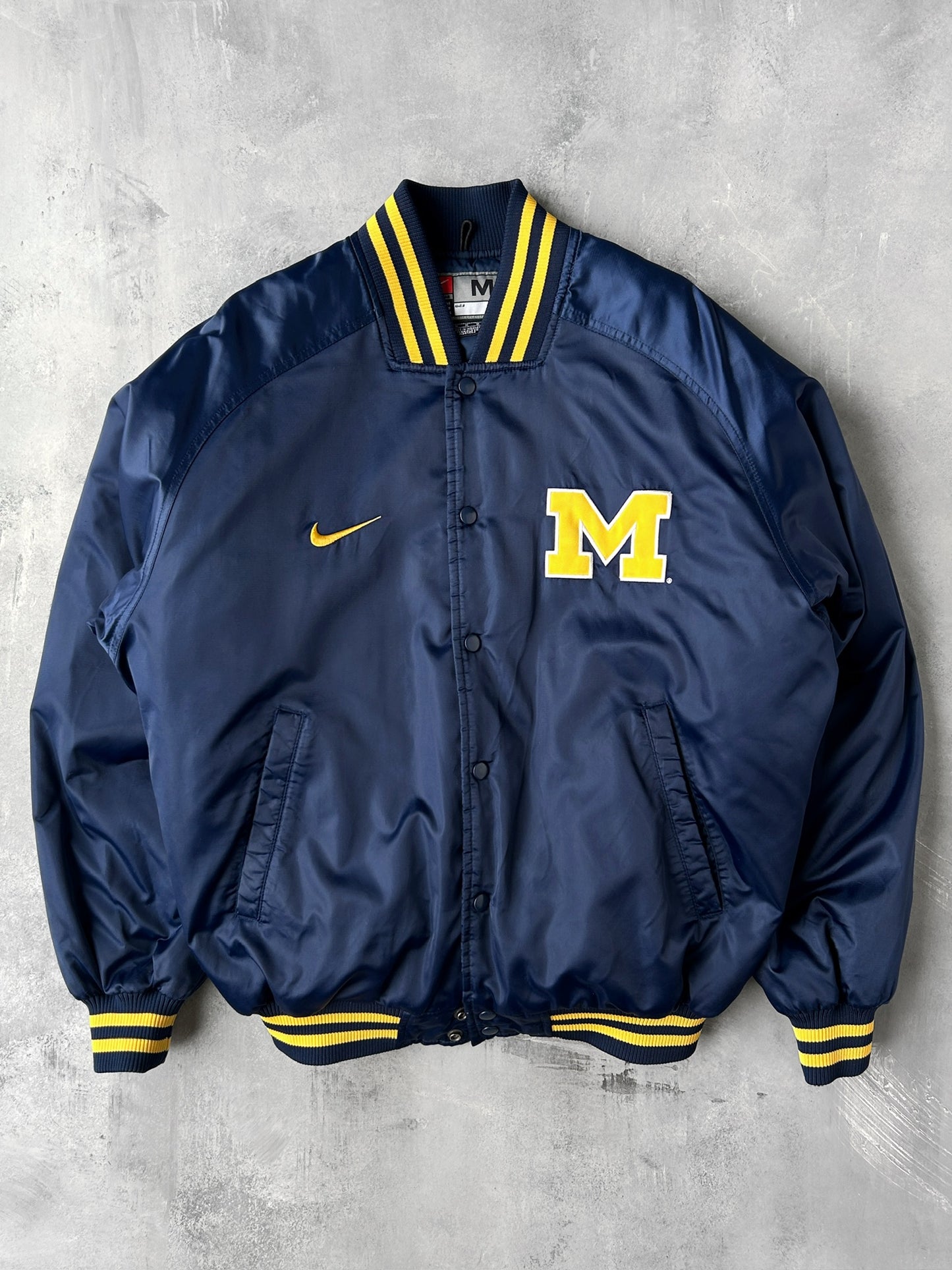 University of Michigan Nike Satin Bomber Jacket 00's - Medium