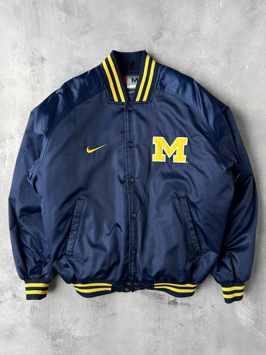 University of Michigan Nike Satin Bomber Jacket 00's - Medium