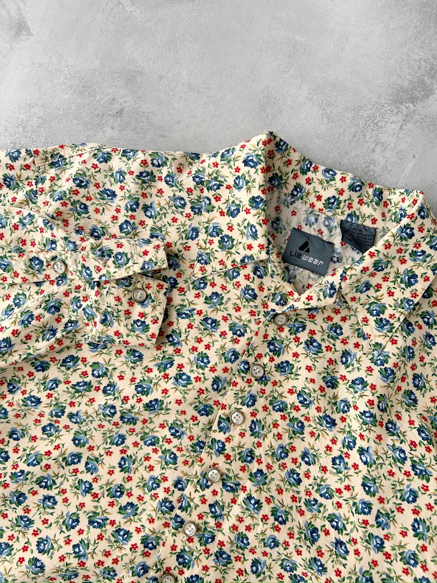 Floral Button Down Shirt Y2K - Medium