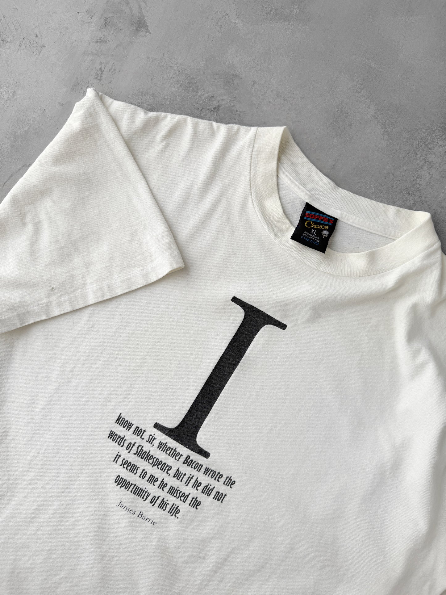 James Barrie Quote T-Shirt 90's - XL