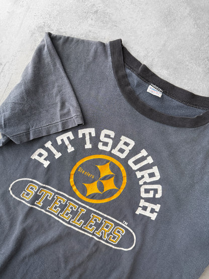 Pittsburgh Steelers Ringer T-Shirt 80's - Small / Medium