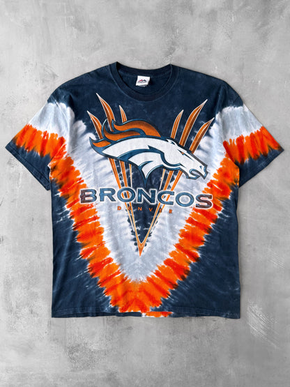 Denver Broncos Tie-Dye T-Shirt Y2K - XL