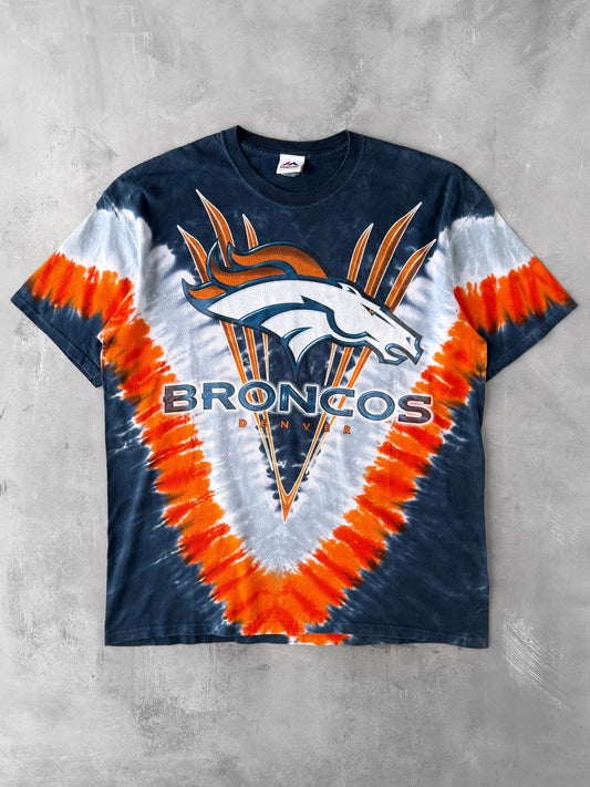 Denver Broncos Tie-Dye T-Shirt Y2K - XL