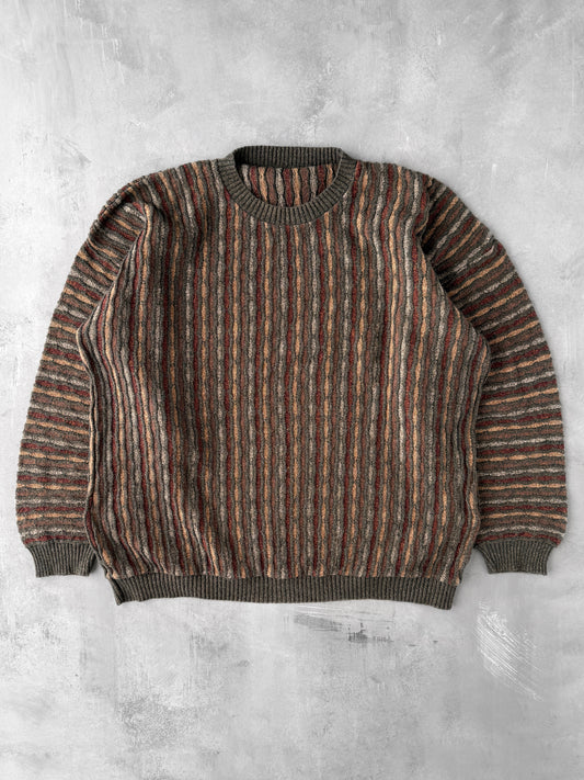 Textured Stripe Sweater Y2K - XXL