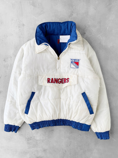 New York Rangers Reversible Puffer Jacket 90's - Large