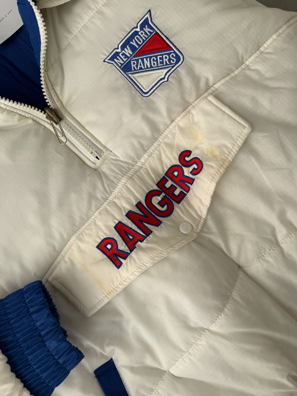 New York Rangers Reversible Puffer Jacket 90's - Large