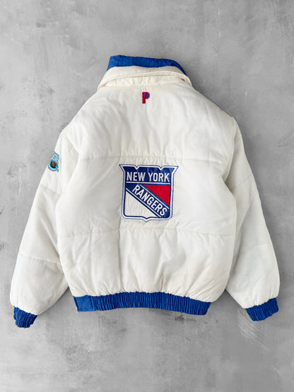 New York Rangers Reversible Puffer Jacket 90's - Large