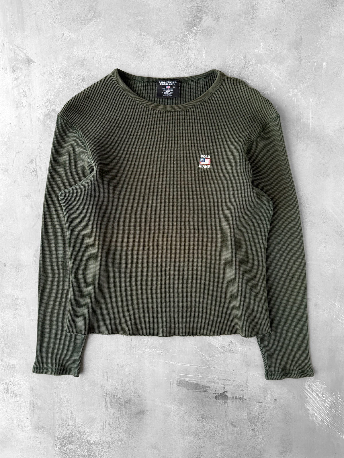 Cropped Polo Sport Thermal Shirt Y2K - Large