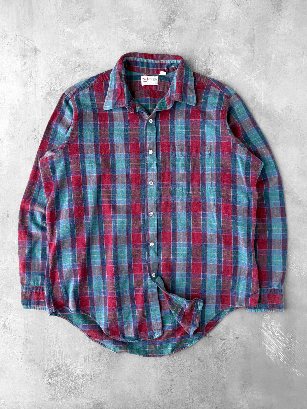 Plaid Flannel Shirt 80's - Large