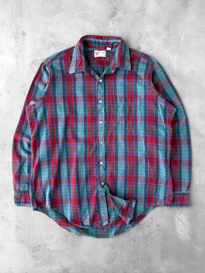 Plaid Flannel Shirt 80's - Large