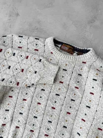 Dot Patterned Cotton Sweater 90's - XL