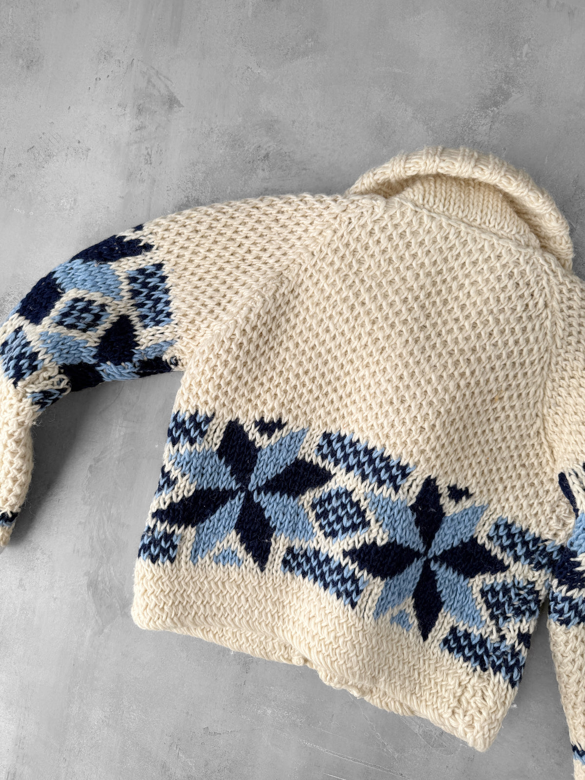 Chunky Cropped Wool Sweater Y2K - Small