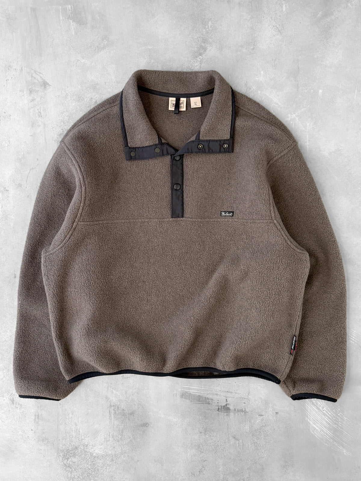 Brown T-Snap Fleece Pullover Y2K - XL