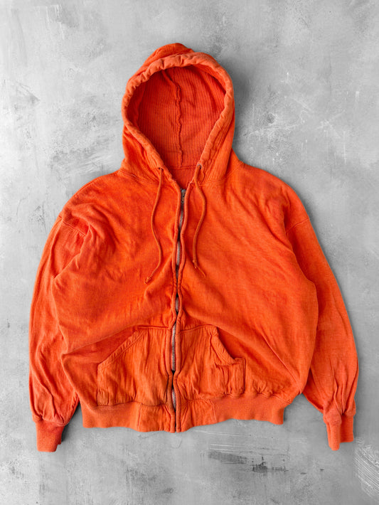 Orange Lined Hoodie 70's - Small