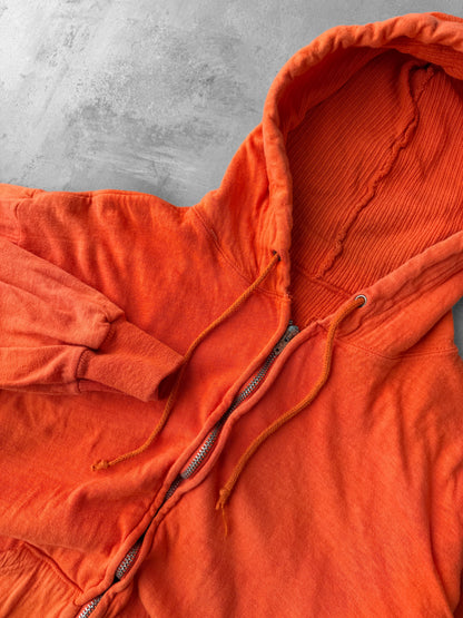Orange Lined Hoodie 70's - Small