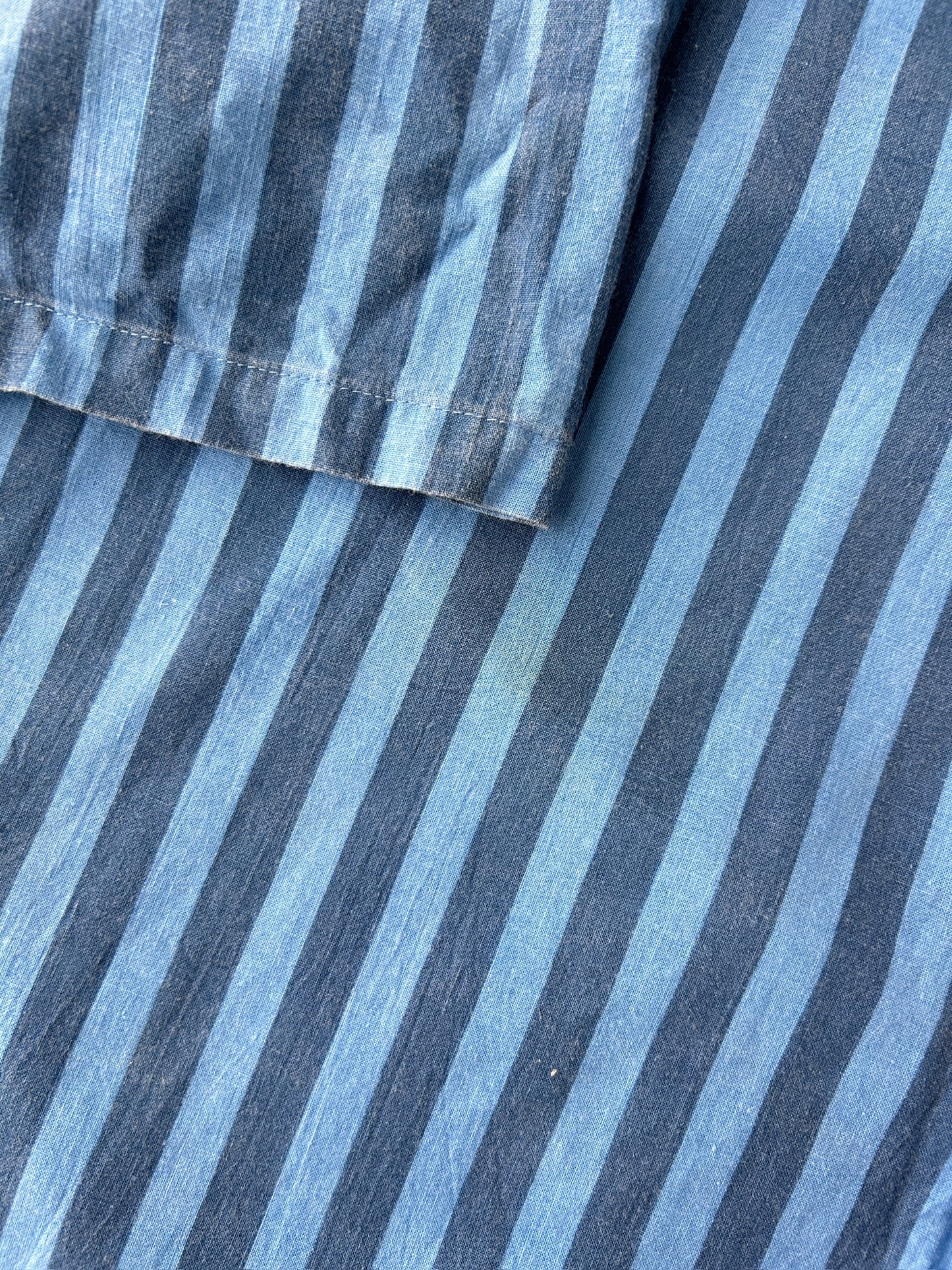 Blue Striped Shirt Y2K - Large