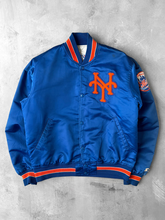 New York Mets Satin Bomber Jacket 90's - Medium